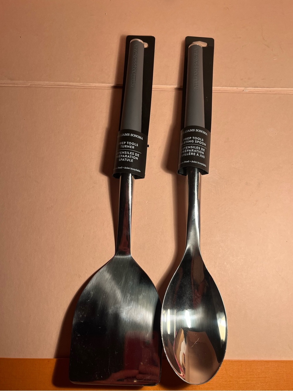 Williams Sonoma Gray Stainless Steel Turner and Basting Spoon - Set of 2